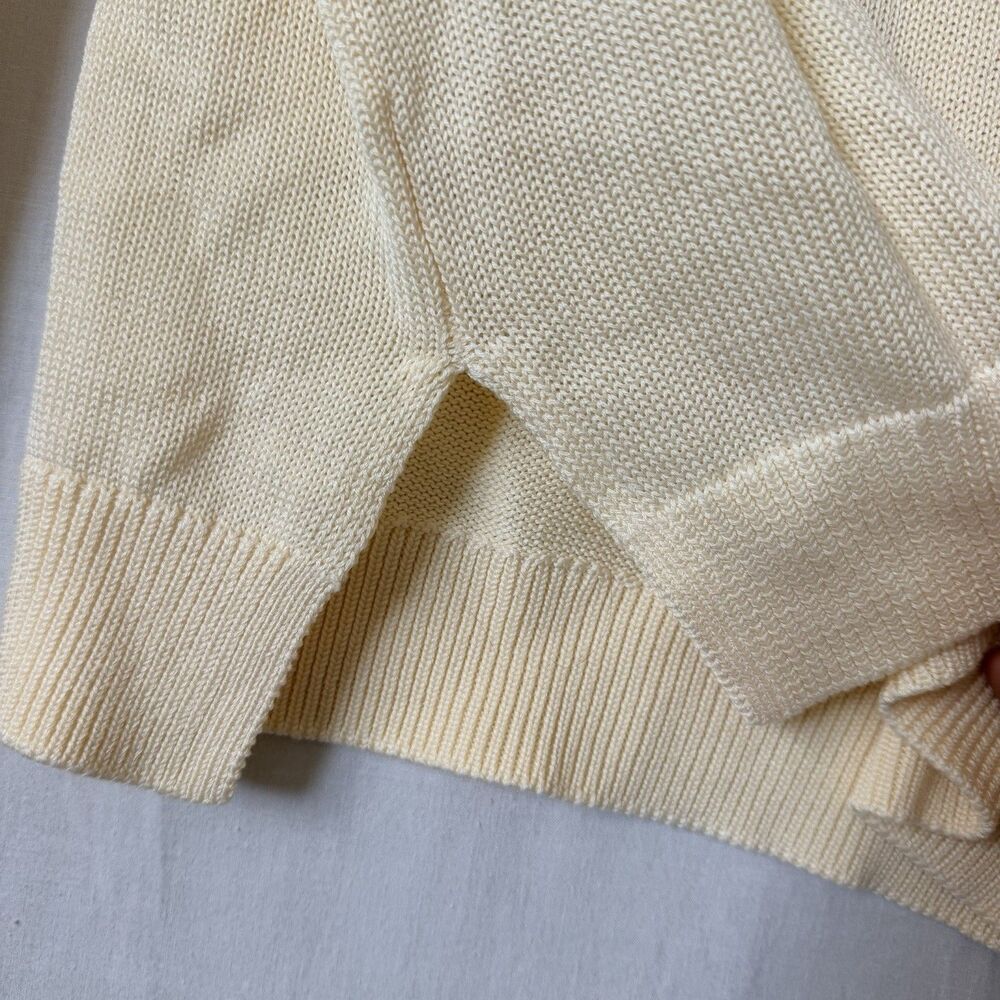 Kule Light Yellow Cotton Knit Sweater Women’s Medium Long Sleeve Crewneck Luxury - Picture 8 of 11